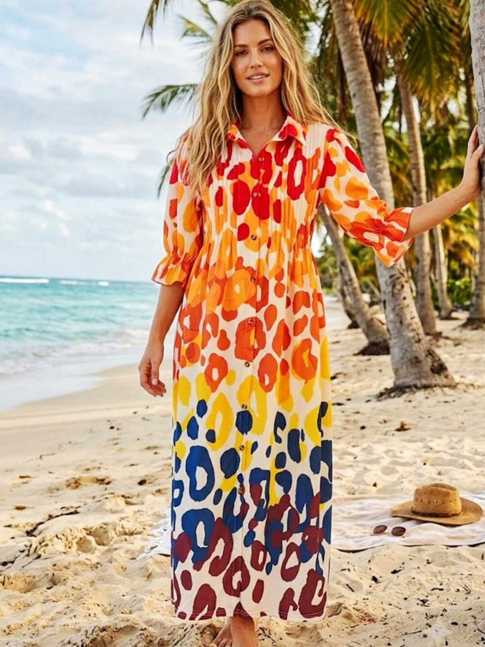 Boho flowing maxi dress